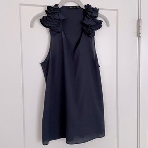 Black sleeveless top